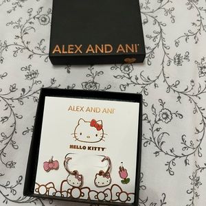 Brand new Alex and ani hello kitty earrings